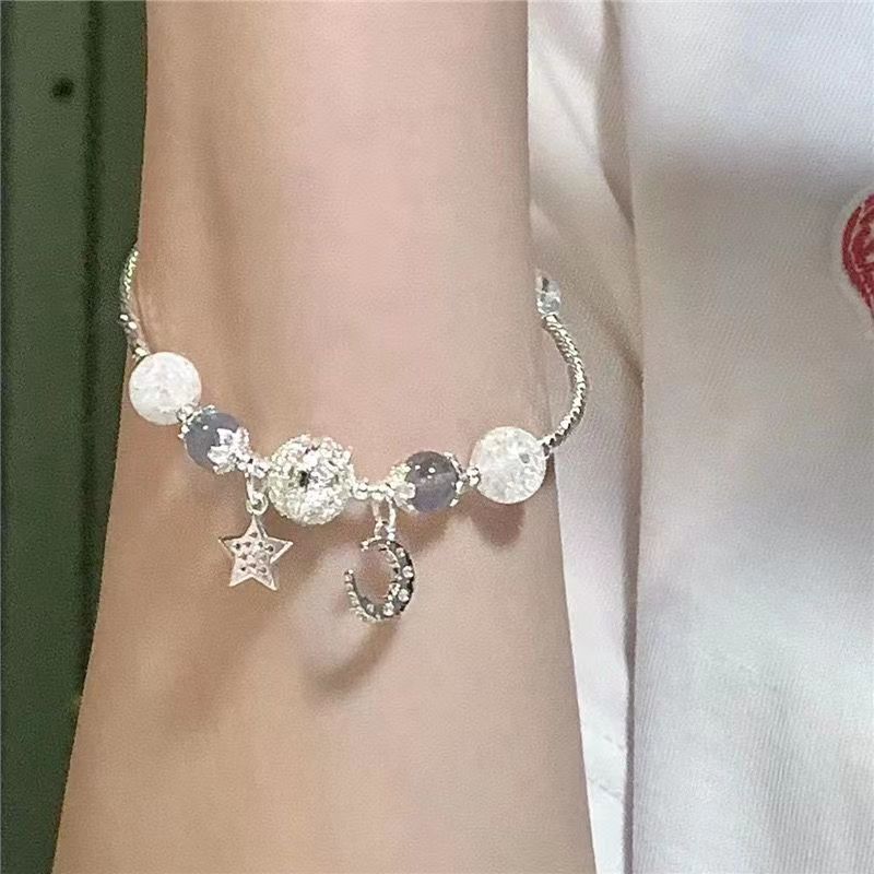 Wholesale Star Moon Moonstone Beaded Bracelet